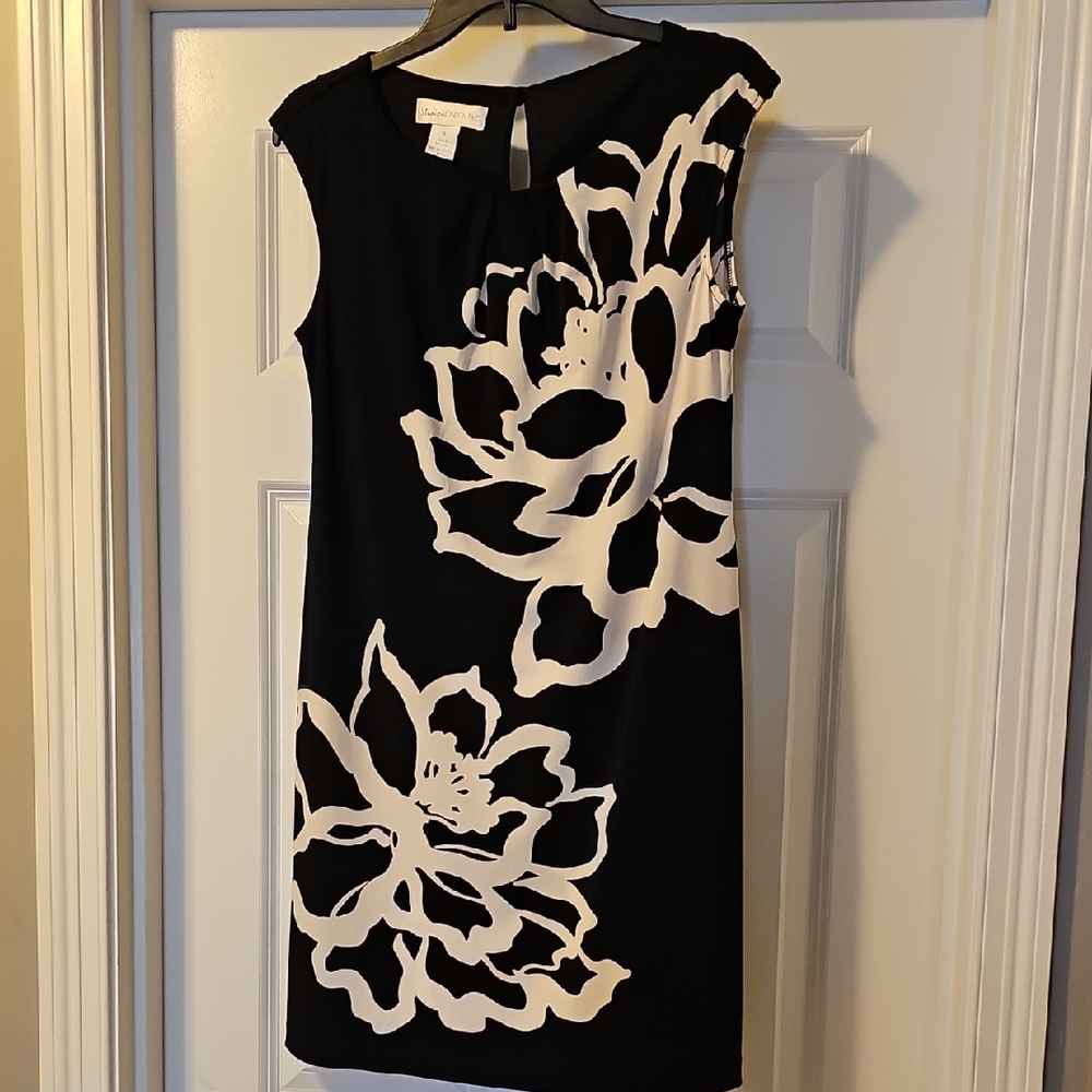 Black and White Floral Midi Dress